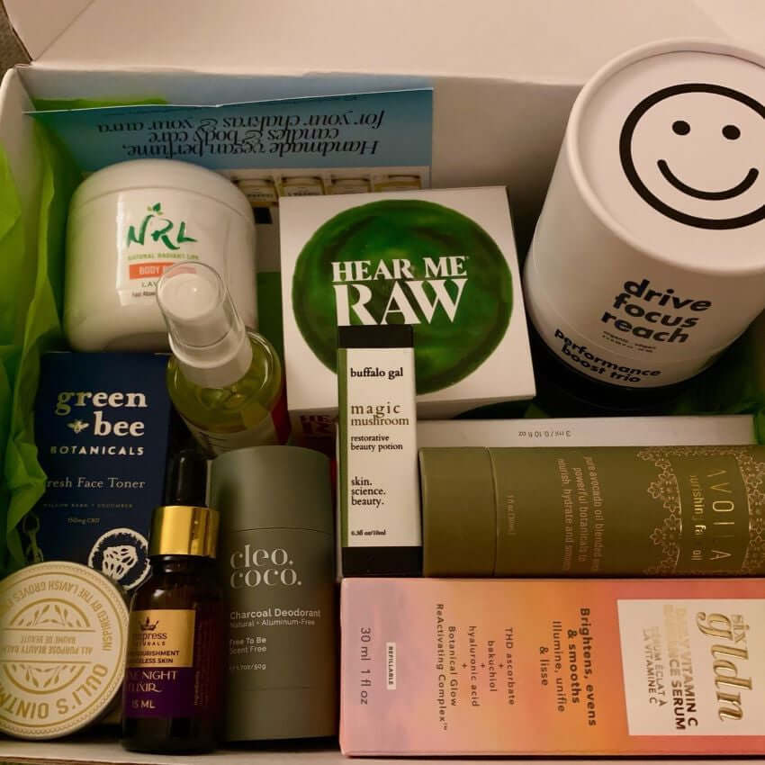 Multiple brands arranged in a custom box for blog: CONSCIOUS BEAUTY COLLECTIVE OPENS IN NATICK, MA