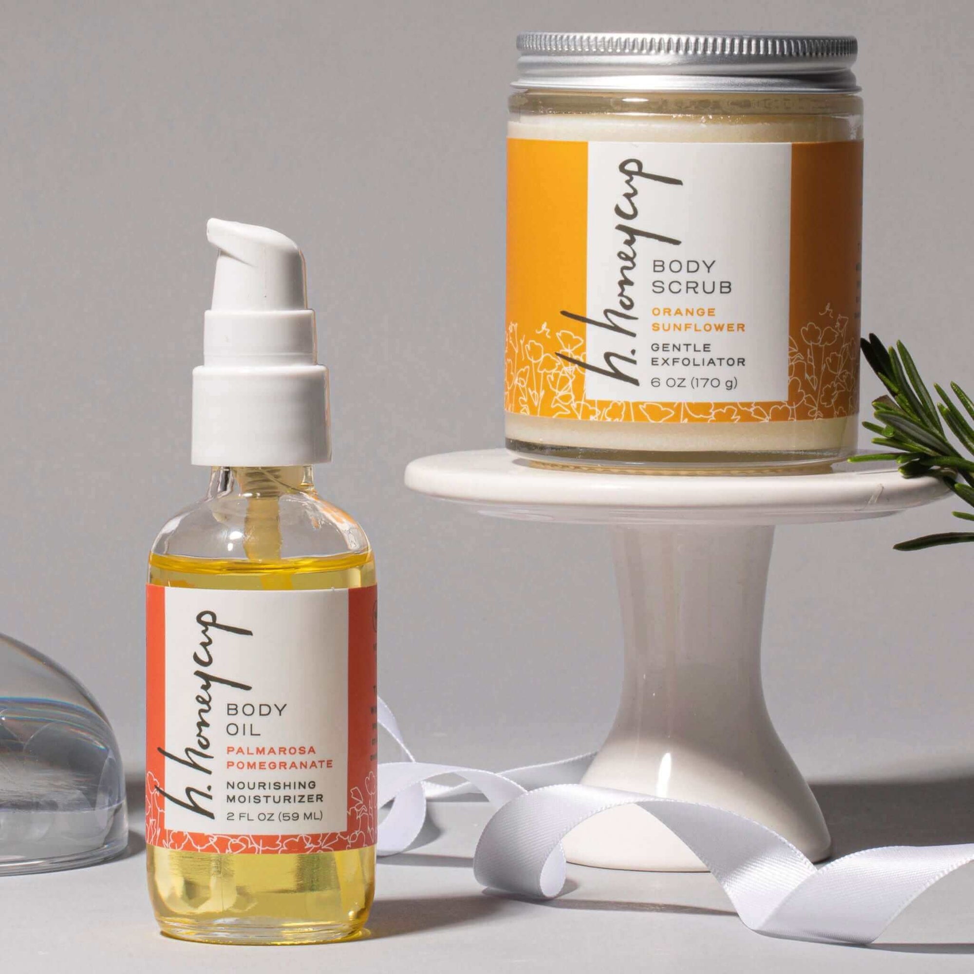 Body scrub and body oil bundle winter scene