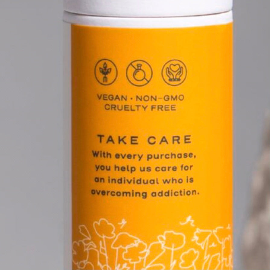 Lotion Stick with take care message on label